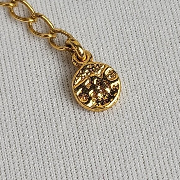 FAC Gold Tone Chain Clear Rhinestone Dainty Necklace - Picture 6 of 8